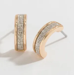 Gold Glitter Hoop Earrings