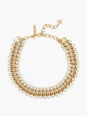 Gold-tone crystal necklace