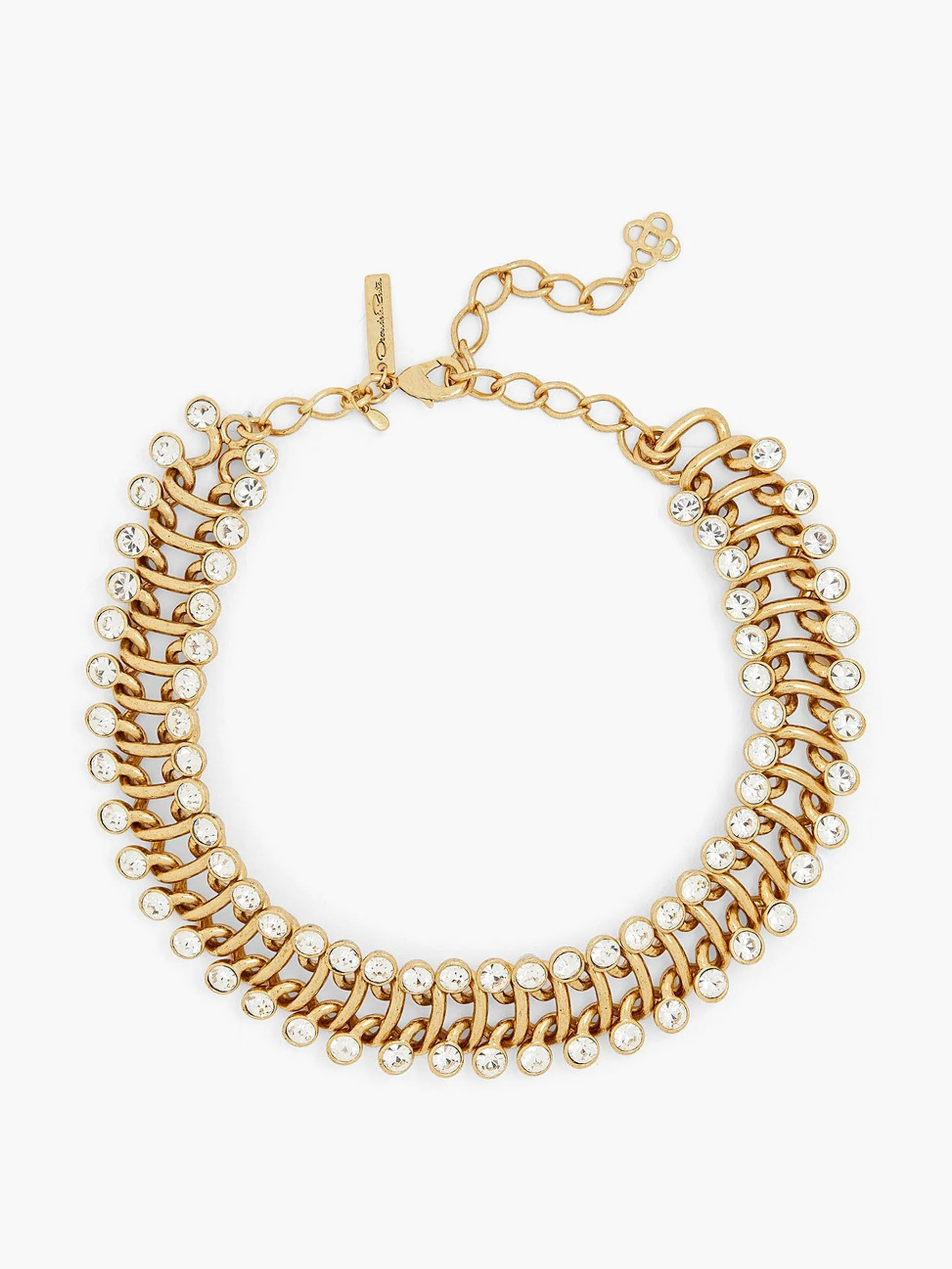 Gold-tone crystal necklace