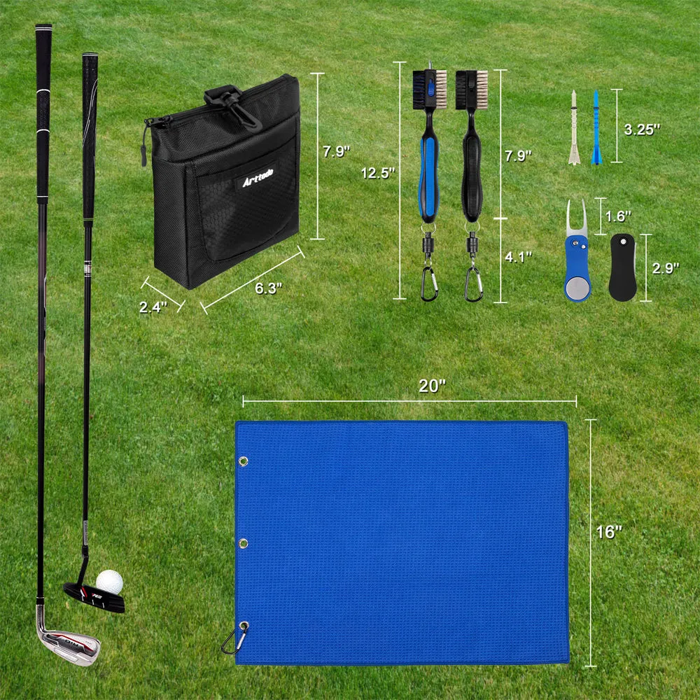 Golf Bag Accessories, Golf Club Cleaning Kit(13 in 1), Golf Gifts for Men