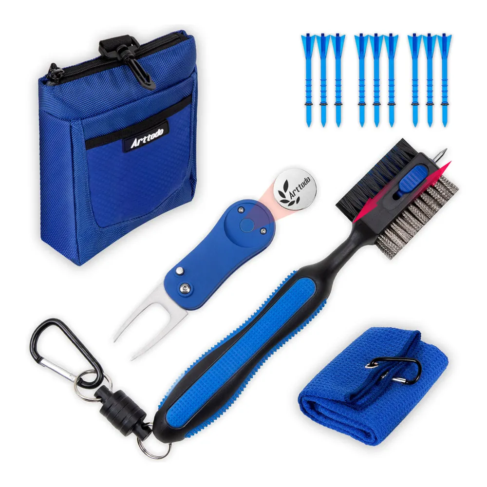 Golf Bag Accessories, Golf Club Cleaning Kit(13 in 1), Golf Gifts for Men