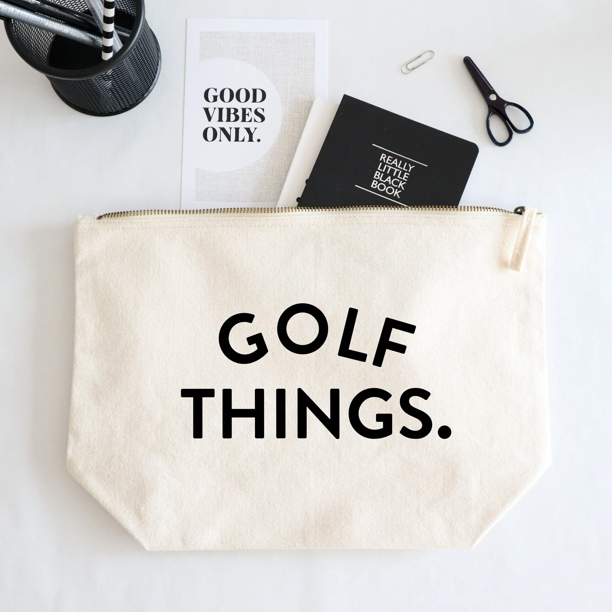 Golf Things Zipped Pouch Bag