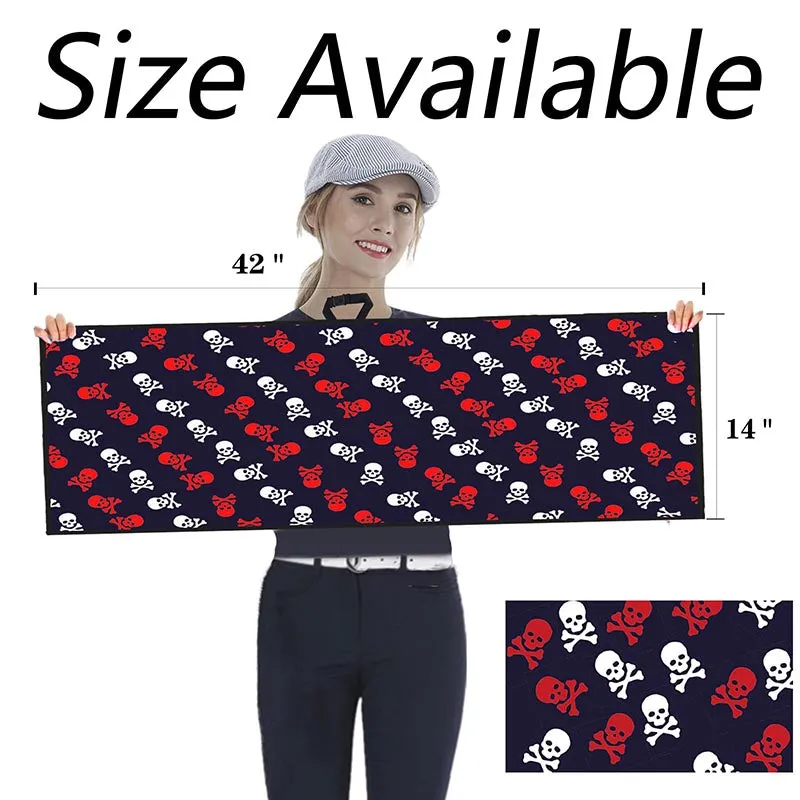 Golf Towel Printed 14X42 Inch With Grommet Clip 1 Pack Skull