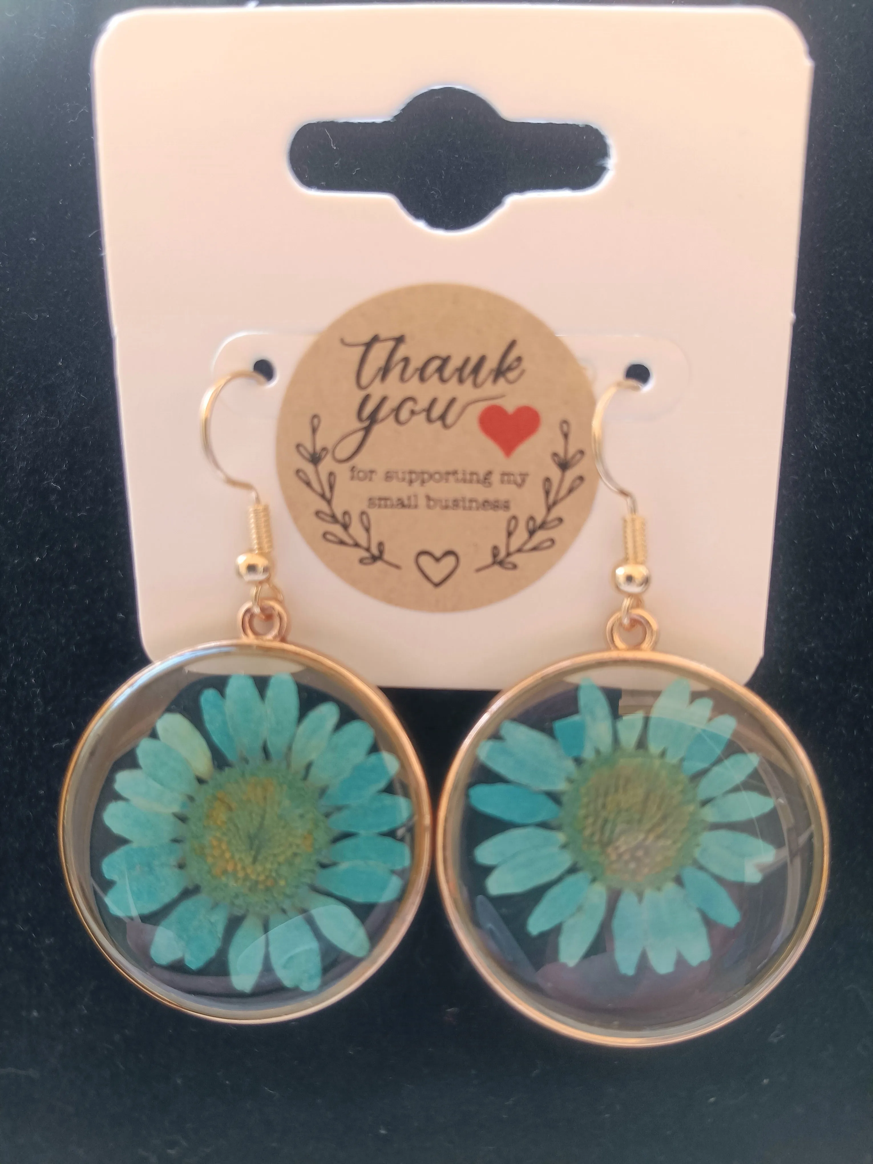 Gorgeous Dried Flower Round Earrings