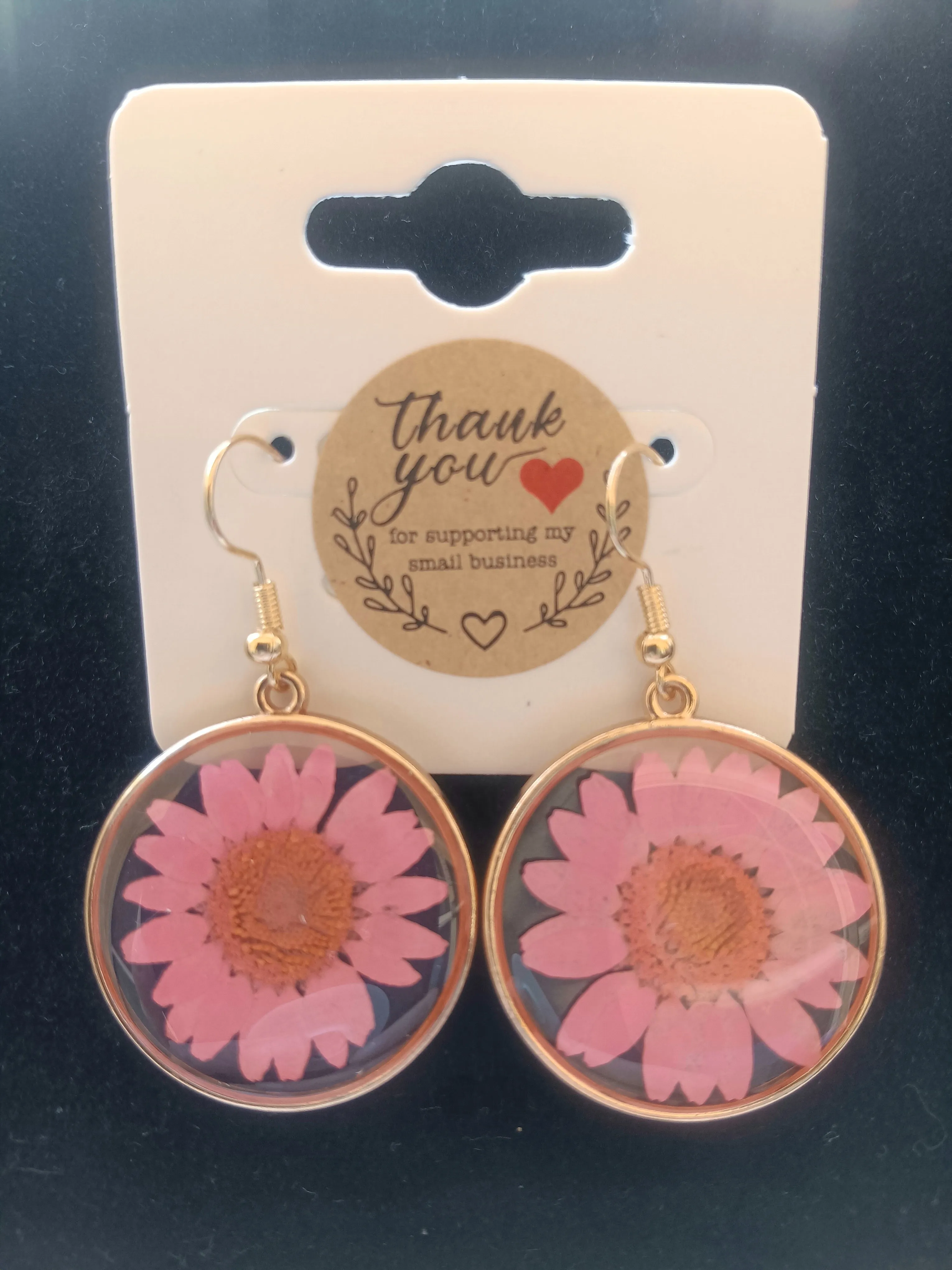 Gorgeous Dried Flower Round Earrings