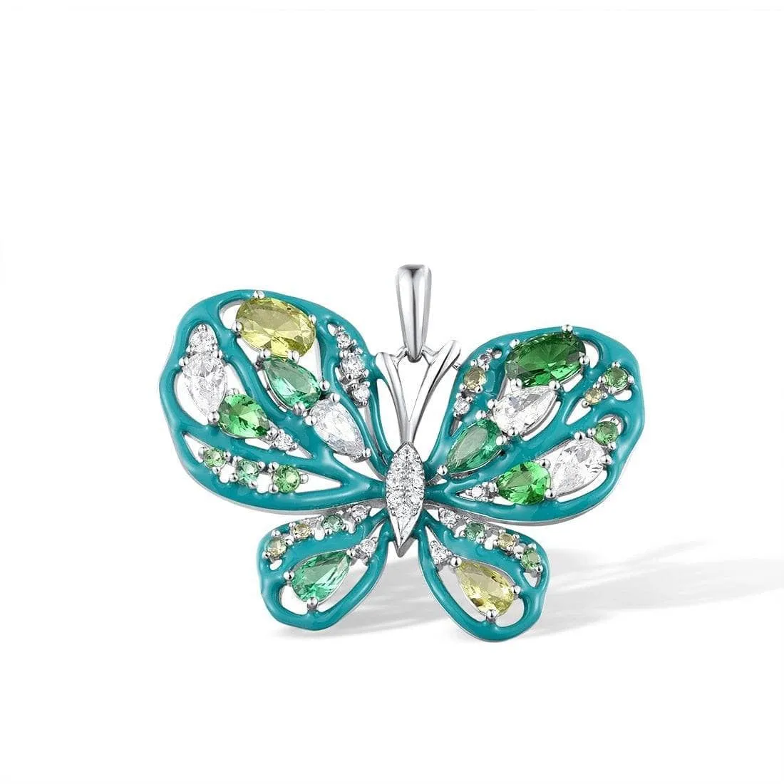 Gorgeous Green Spinel Butterfly Pendant