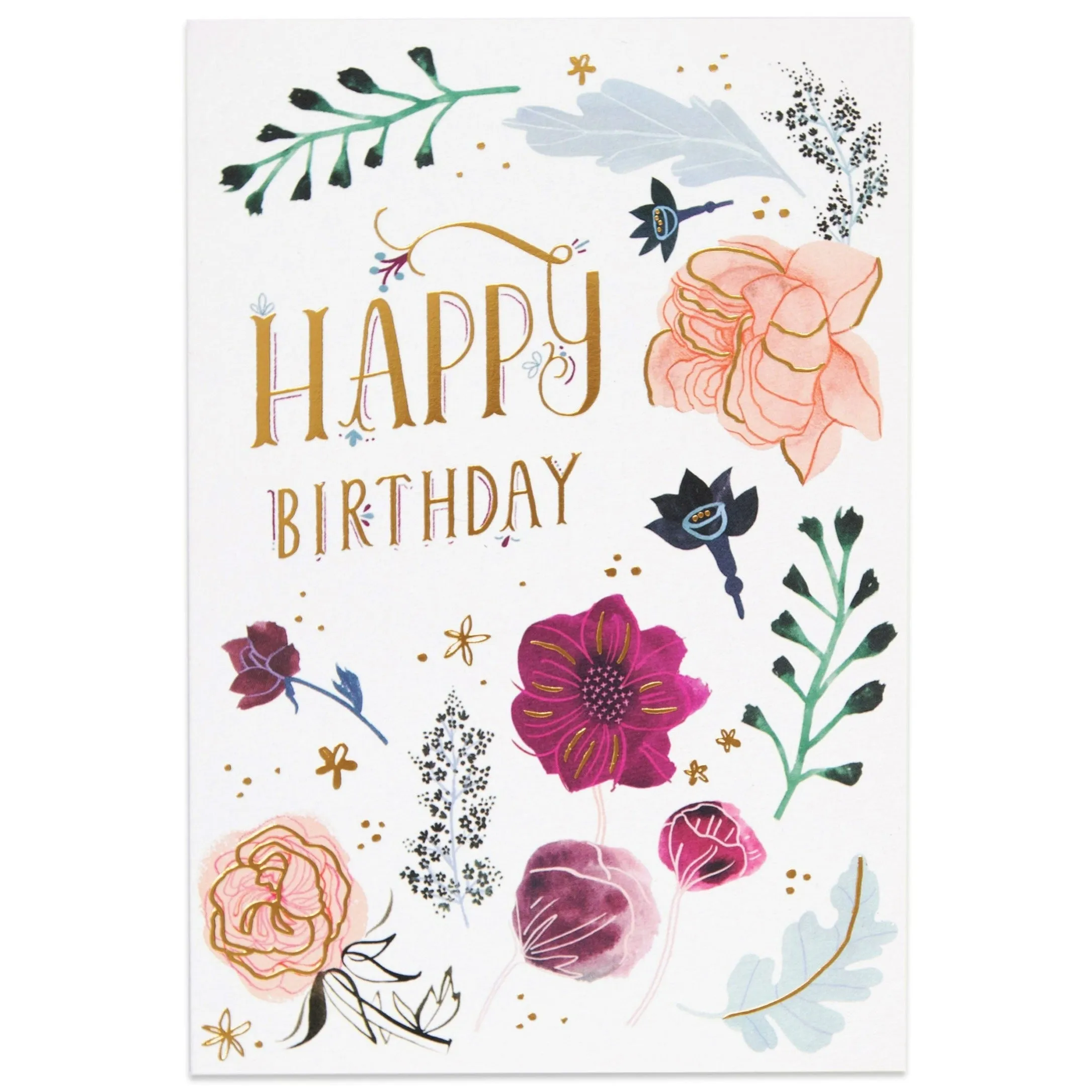 Gorgeous Illustrated Floral Birthday Card