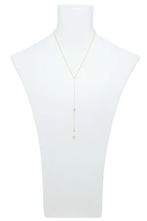 Gorgeous Pearl Teadrop Lariat Necklace