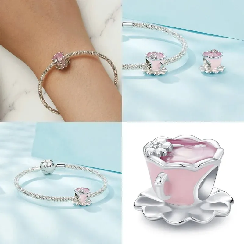 Gorgeous Pink Teacup Charm