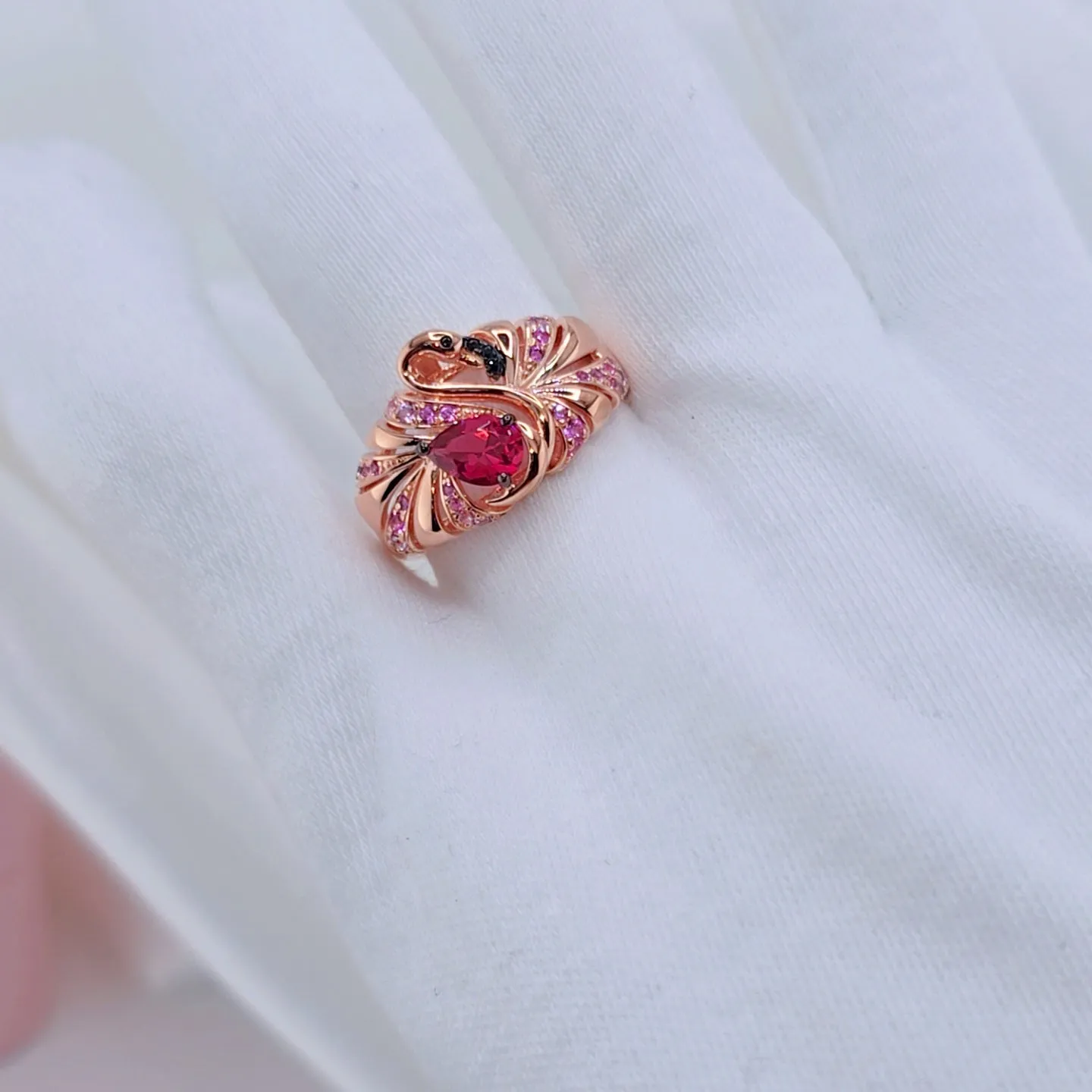 Gorgeous Rose Gold Flamingo Ring