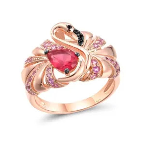 Gorgeous Rose Gold Flamingo Ring