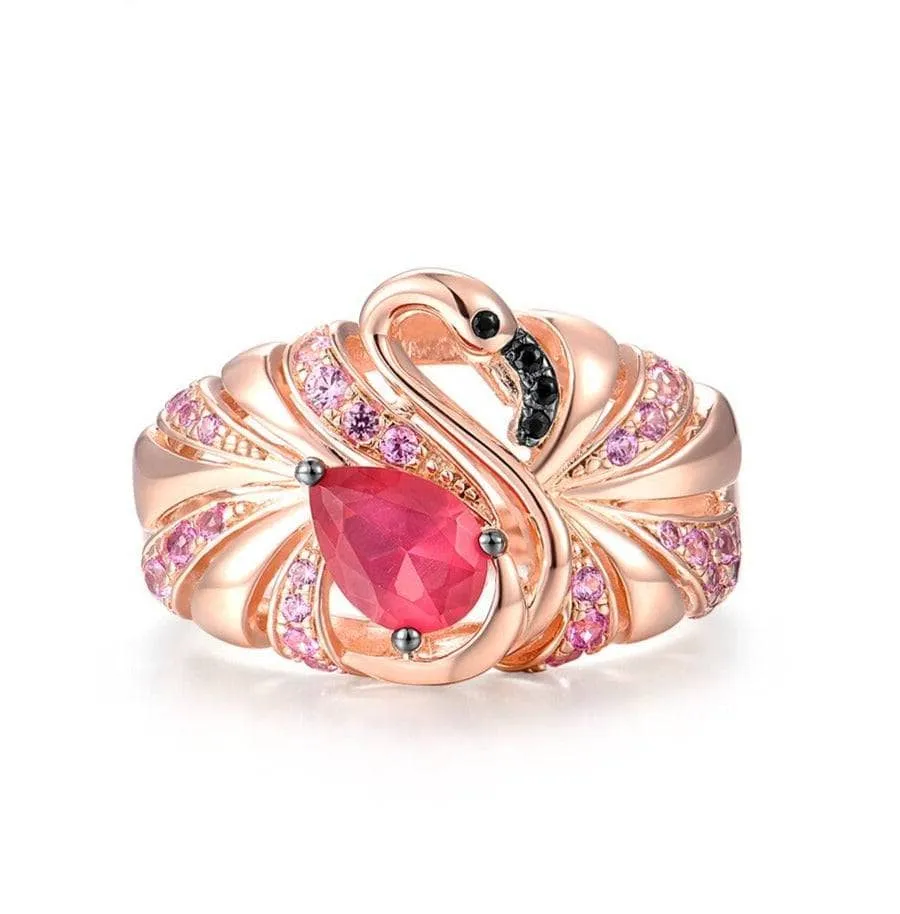 Gorgeous Rose Gold Flamingo Ring