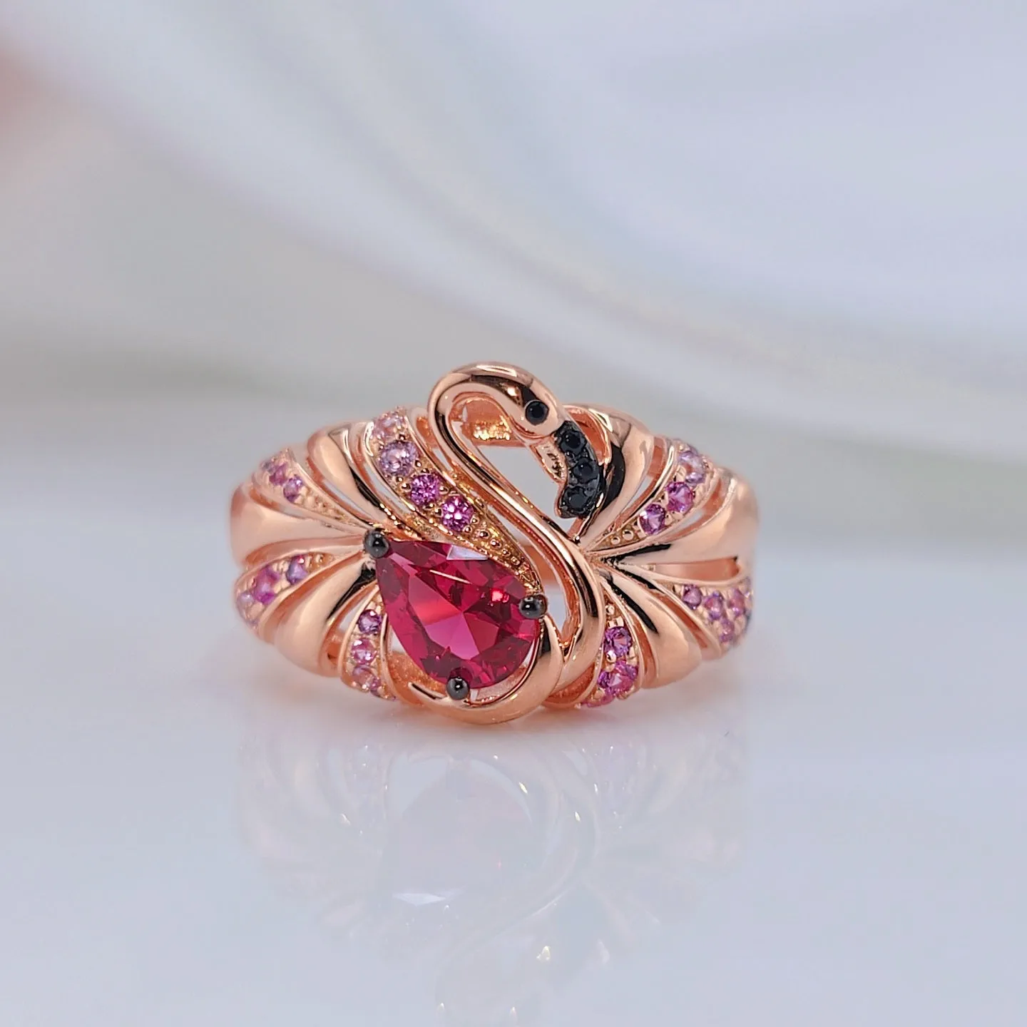 Gorgeous Rose Gold Flamingo Ring