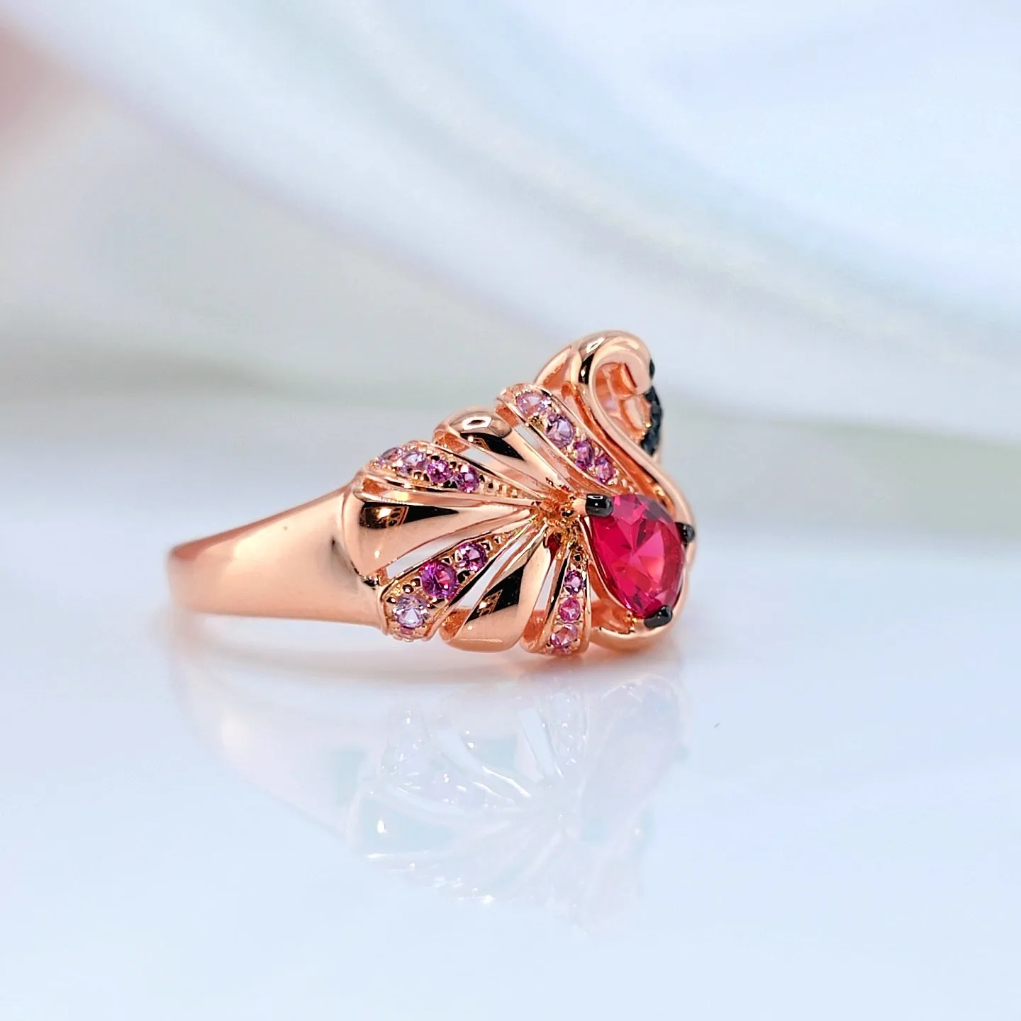 Gorgeous Rose Gold Flamingo Ring