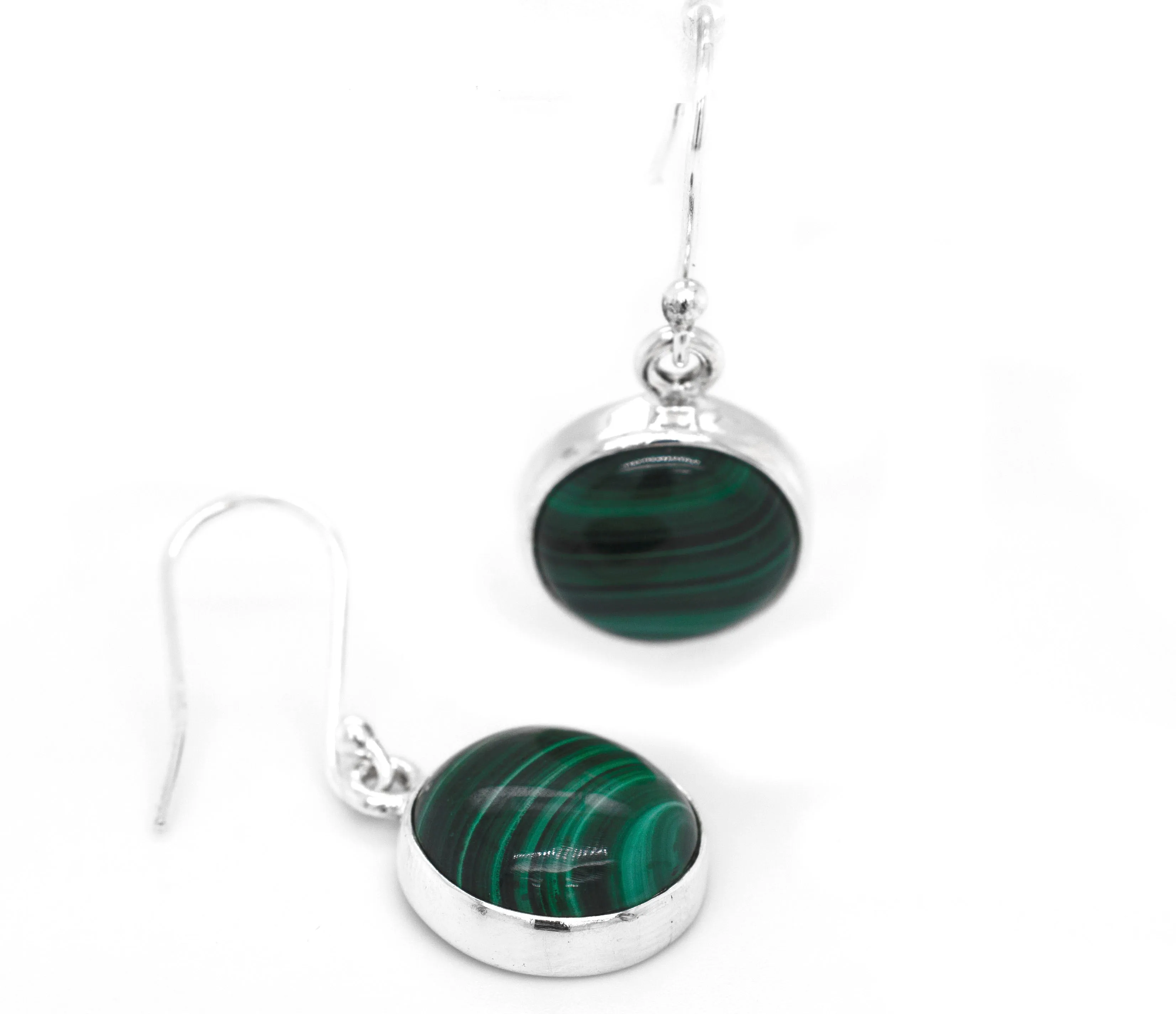 Gorgeous Round Malachite Earrings