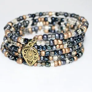 Gorgeous Slate Steel Wrap Around Bracelets