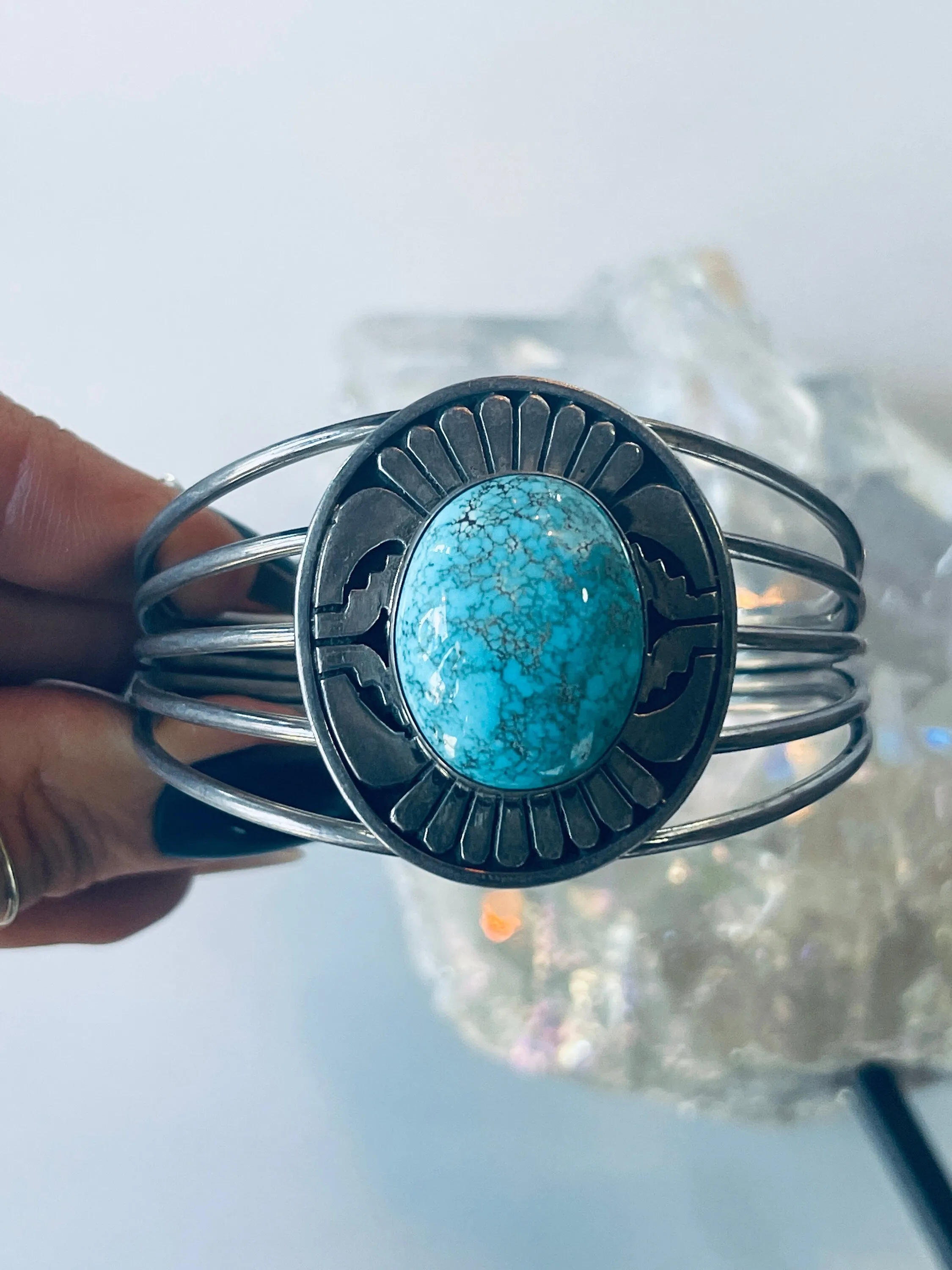 Gorgeous Turquoise and Sterling Silver Cuff