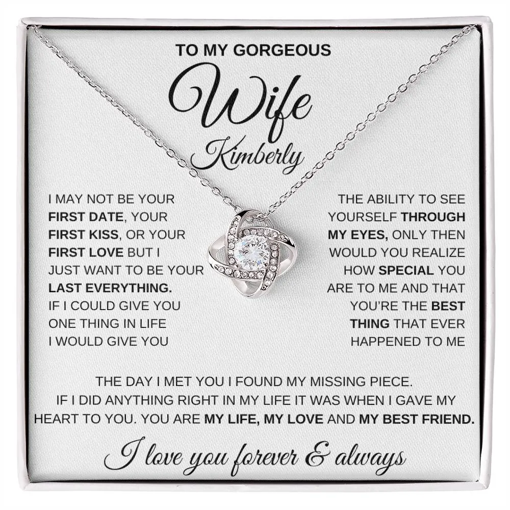 Gorgeous Wife | Personalized Love Knot Necklace