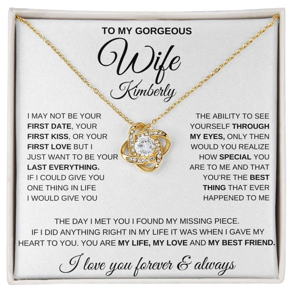 Gorgeous Wife | Personalized Love Knot Necklace