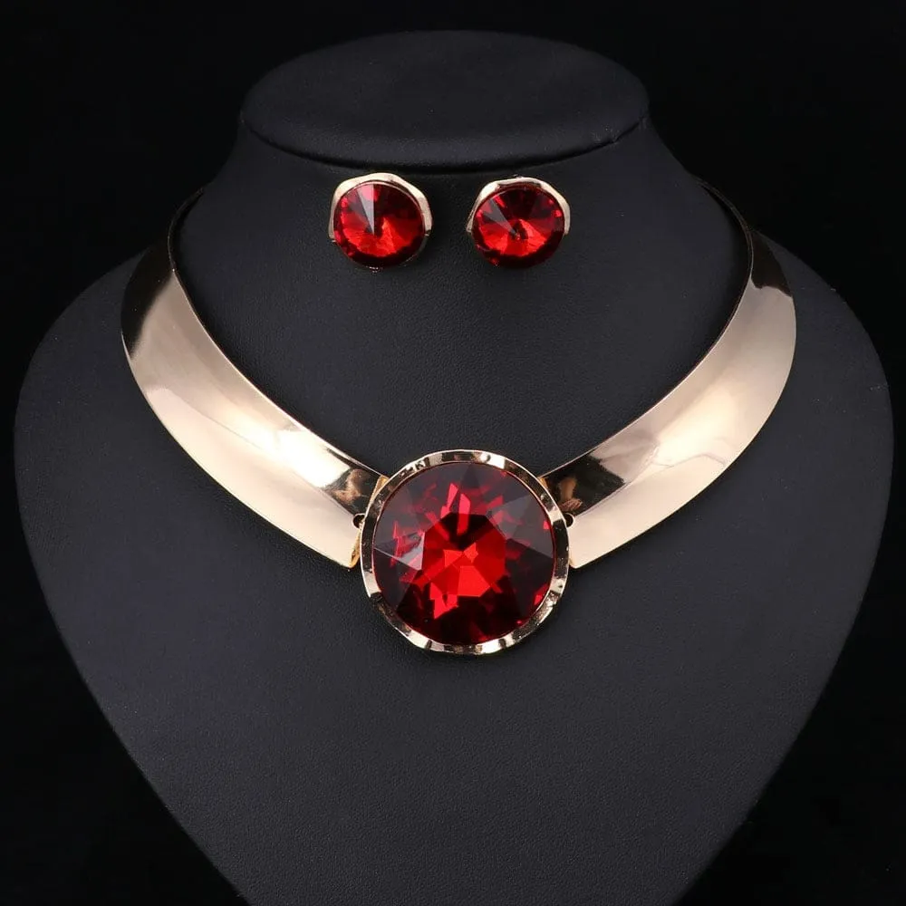 Gorgeous Women Trendy Statement Necklace & Earrings