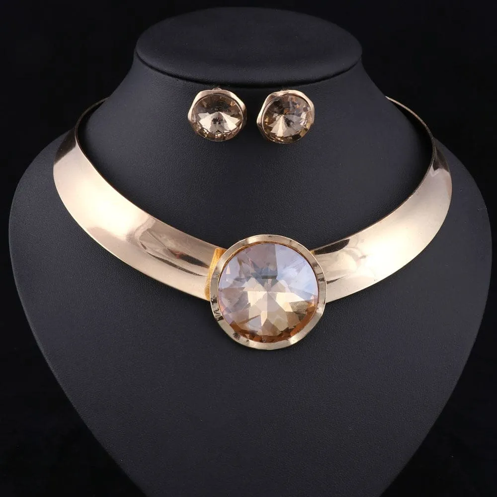 Gorgeous Women Trendy Statement Necklace & Earrings