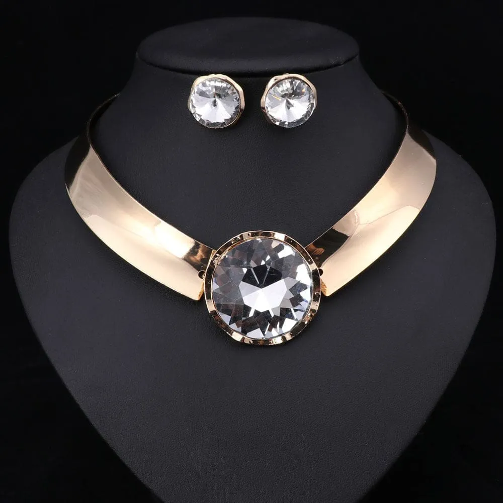 Gorgeous Women Trendy Statement Necklace & Earrings