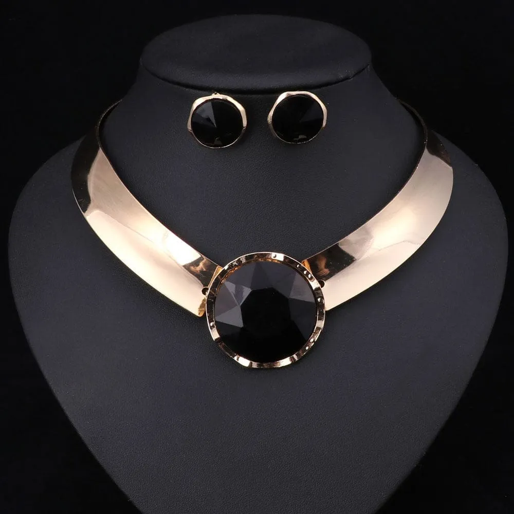 Gorgeous Women Trendy Statement Necklace & Earrings