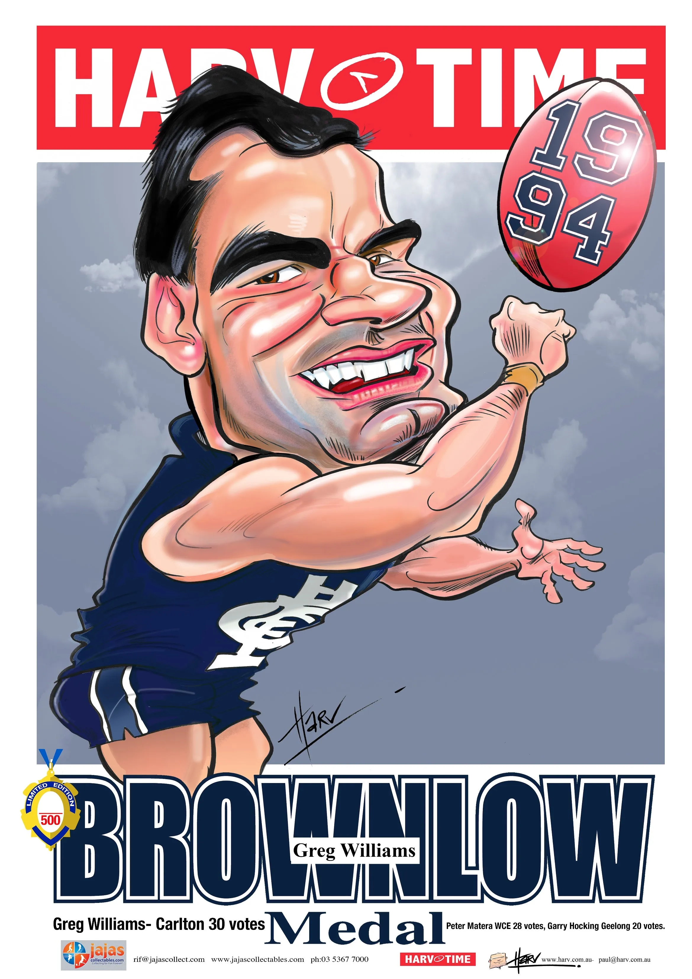 Greg Williams, 1994 Brownlow Medal, Harv Time Poster