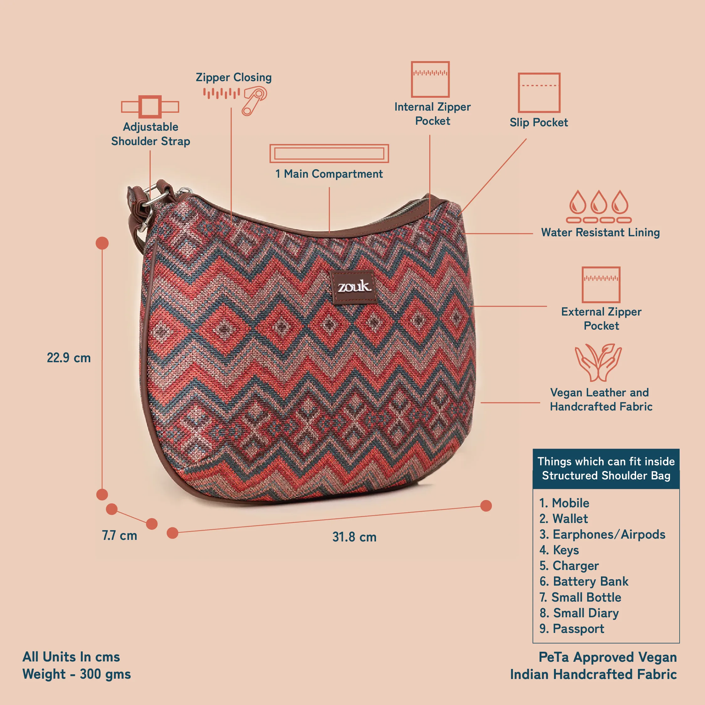 Gwalior Weaves Structured Shoulder Bag