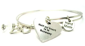 Half My Heart Is In Germany Expandable Bangle Bracelet Set