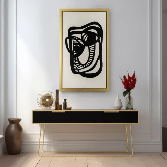 Hand Painted Gold Frame Geometric Face