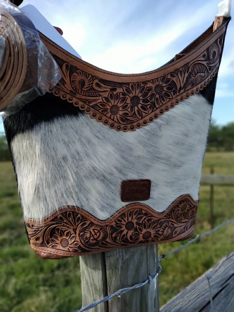 Hand Tooled Hair On Hide Bag