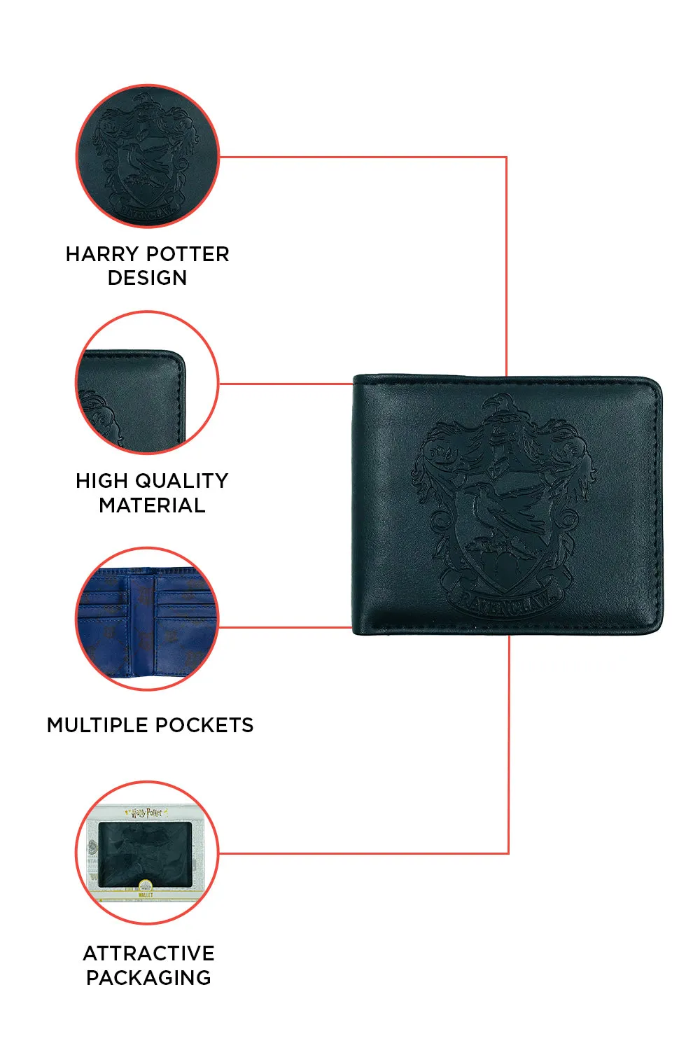 Harry Potter Embossed Ravenclaw PU Wallet