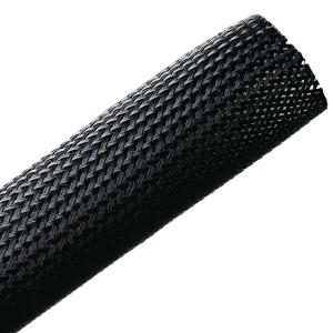 HellermannTyton BSPSC1140 1-1/4 Inch Braided Expandable Sleeving, Black, Sold By The Foot