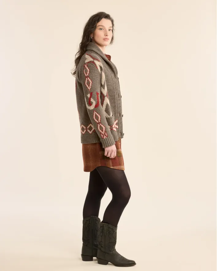 Heritage Cardigan<br>Brown Mix Multi