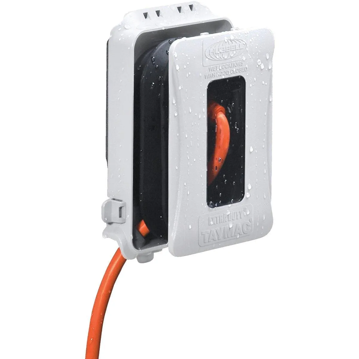 Hubbell Single Gang Vertical/Horizontal Mount White Expandable In-Use Outdoor Outlet Cover