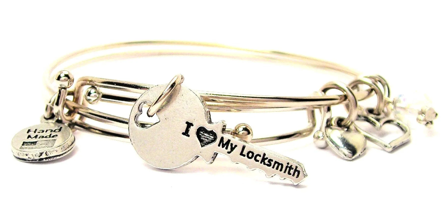 I Love My Locksmith Expandable Bangle Bracelet Set