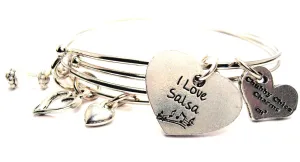 I Love Salsa Expandable Bangle Bracelet Set