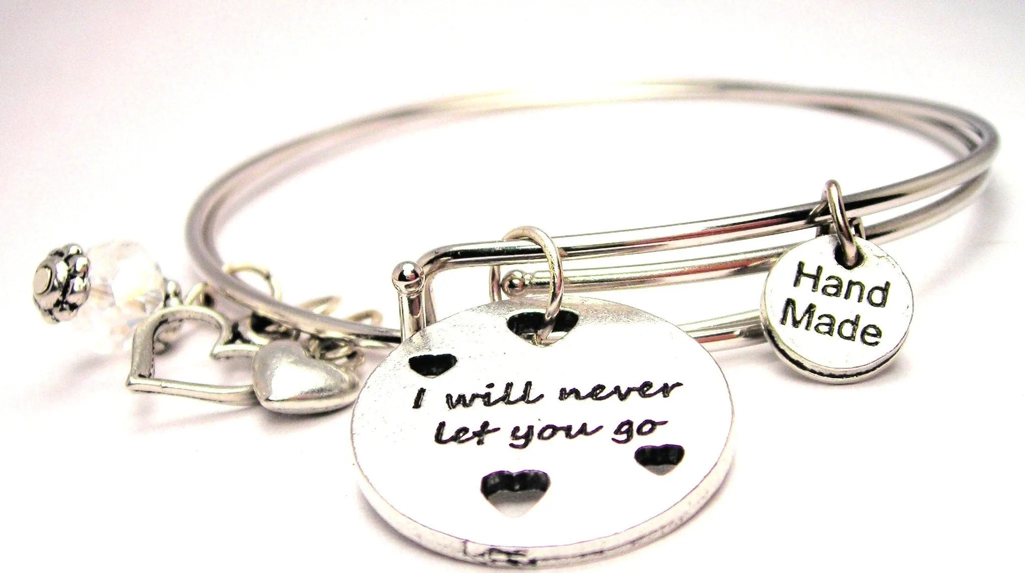 I Will Never Let You Go Expandable Bangle Bracelet Set