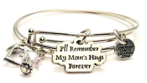 I'll Remember My Moms Hugs Forever Expandable Bangle Bracelet Set