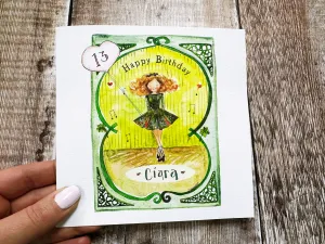 Irish Dancer Birthday Card - Personalised