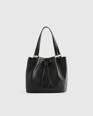 Italian Leather Triple Compartment Bucket Bag