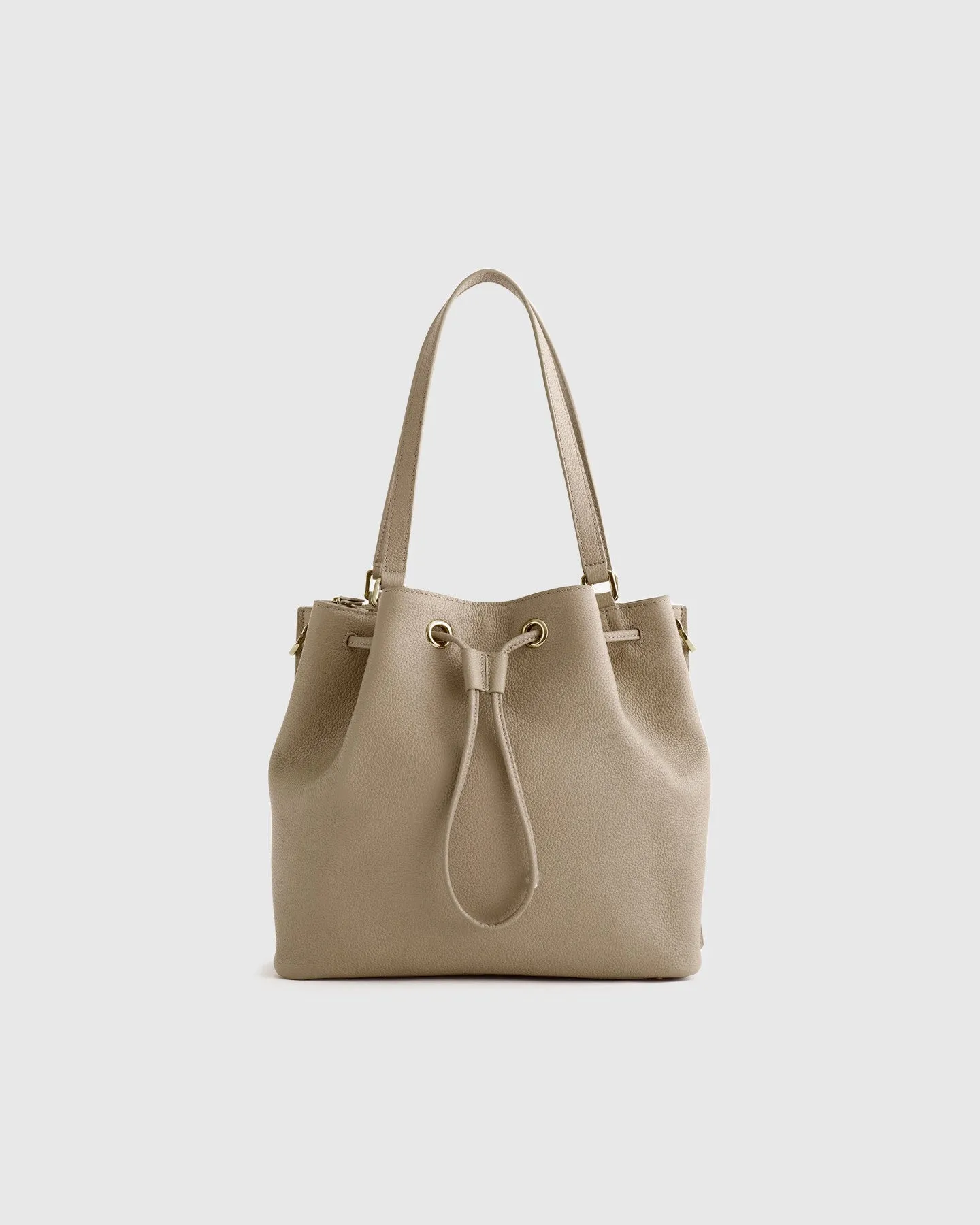 Italian Leather Triple Compartment Bucket Bag