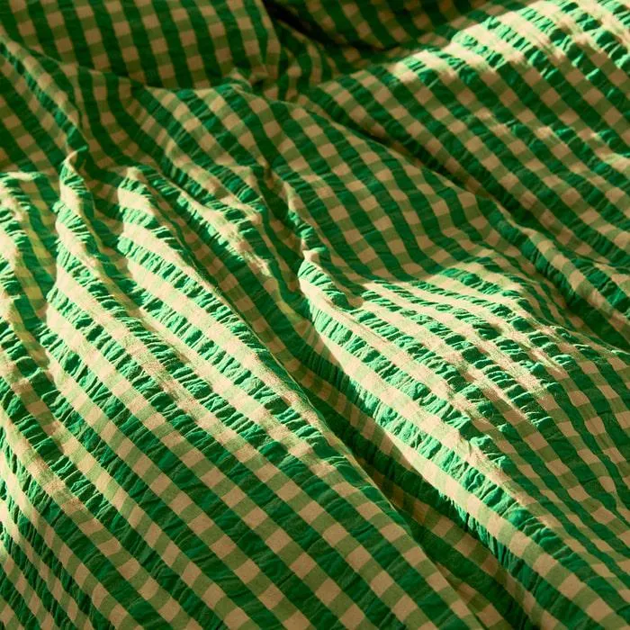 JUNA Bæk&Bølge Duvet Cover Set, Green/Sand