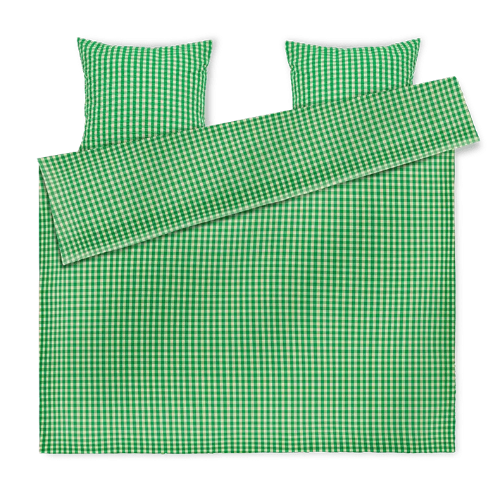 JUNA Bæk&Bølge Duvet Cover Set, Green/Sand