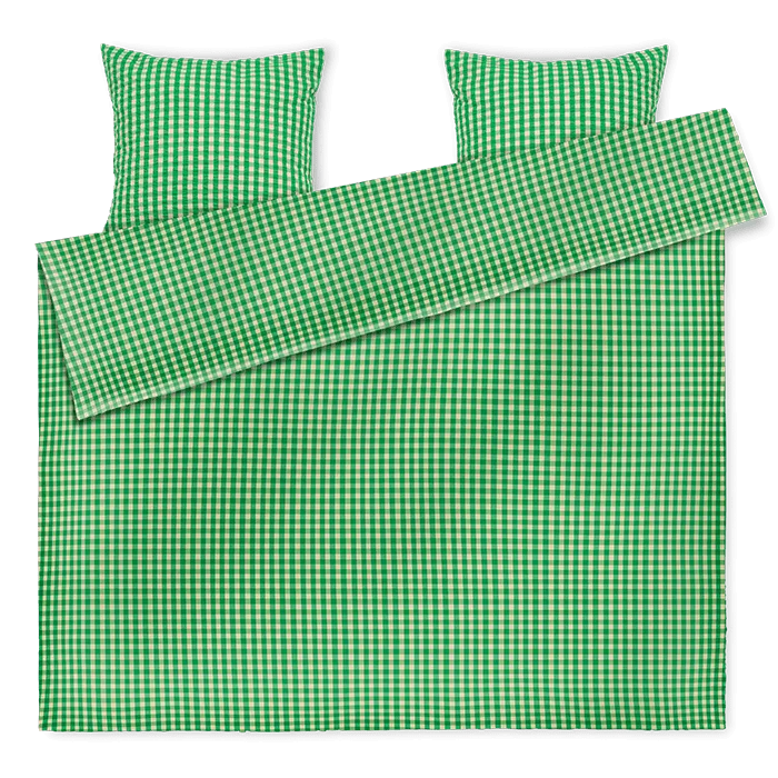 JUNA Bæk&Bølge Duvet Cover Set, Green/Sand