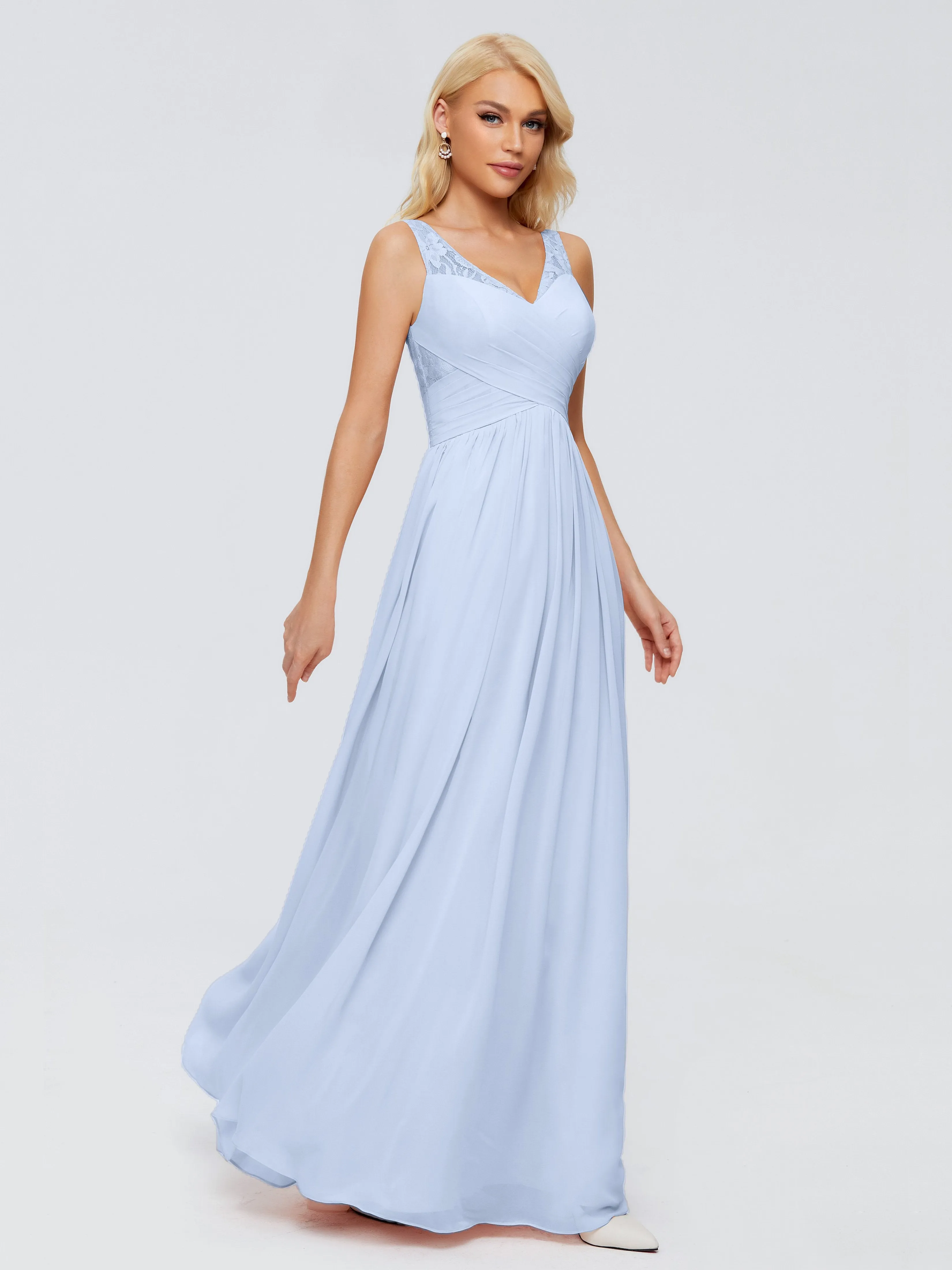 Kayla Gorgeous Straps Lace Chiffon Bridesmaid Dresses