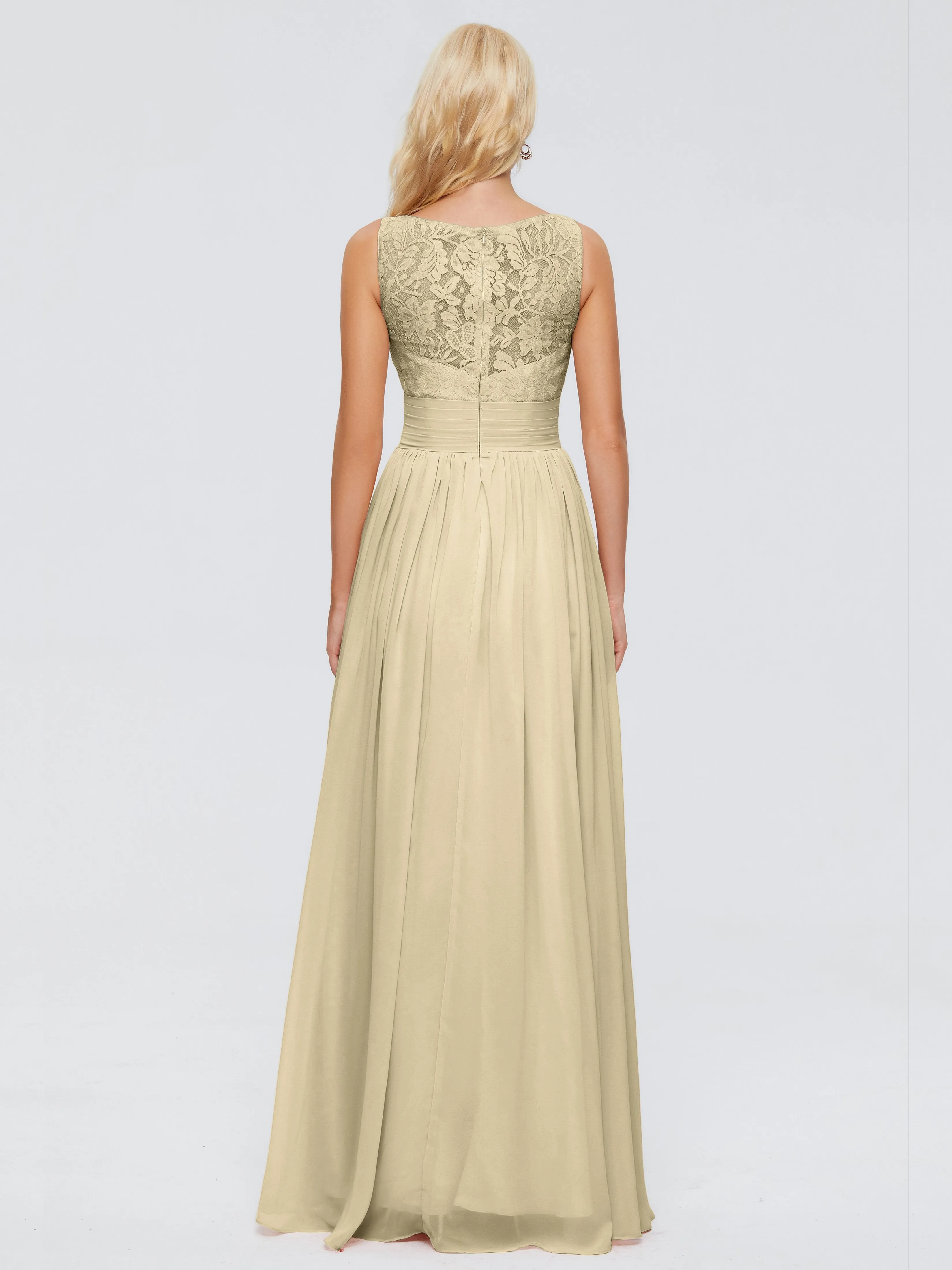 Kayla Gorgeous Straps Lace Chiffon Bridesmaid Dresses