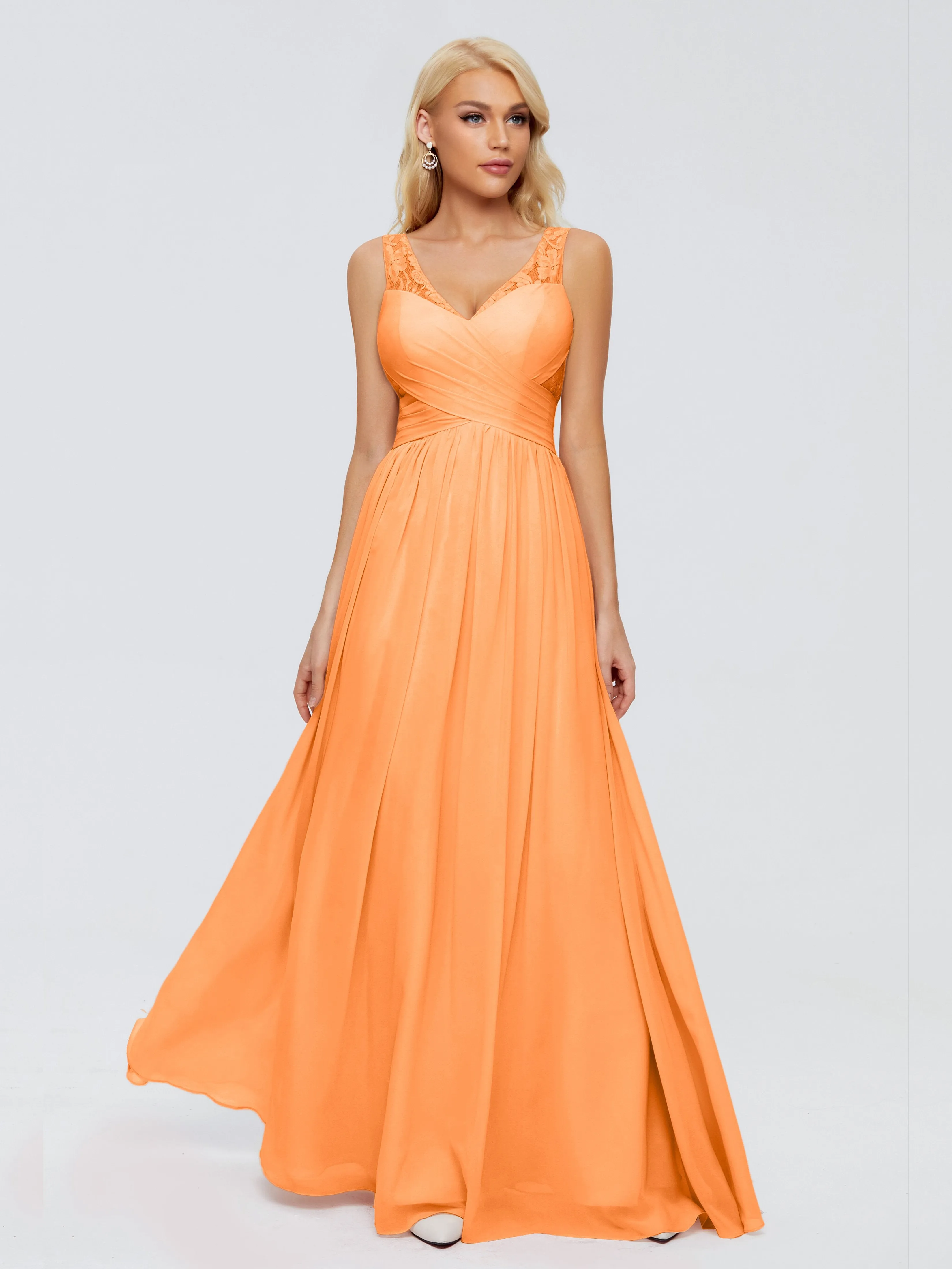 Kayla Gorgeous Straps Lace Chiffon Bridesmaid Dresses