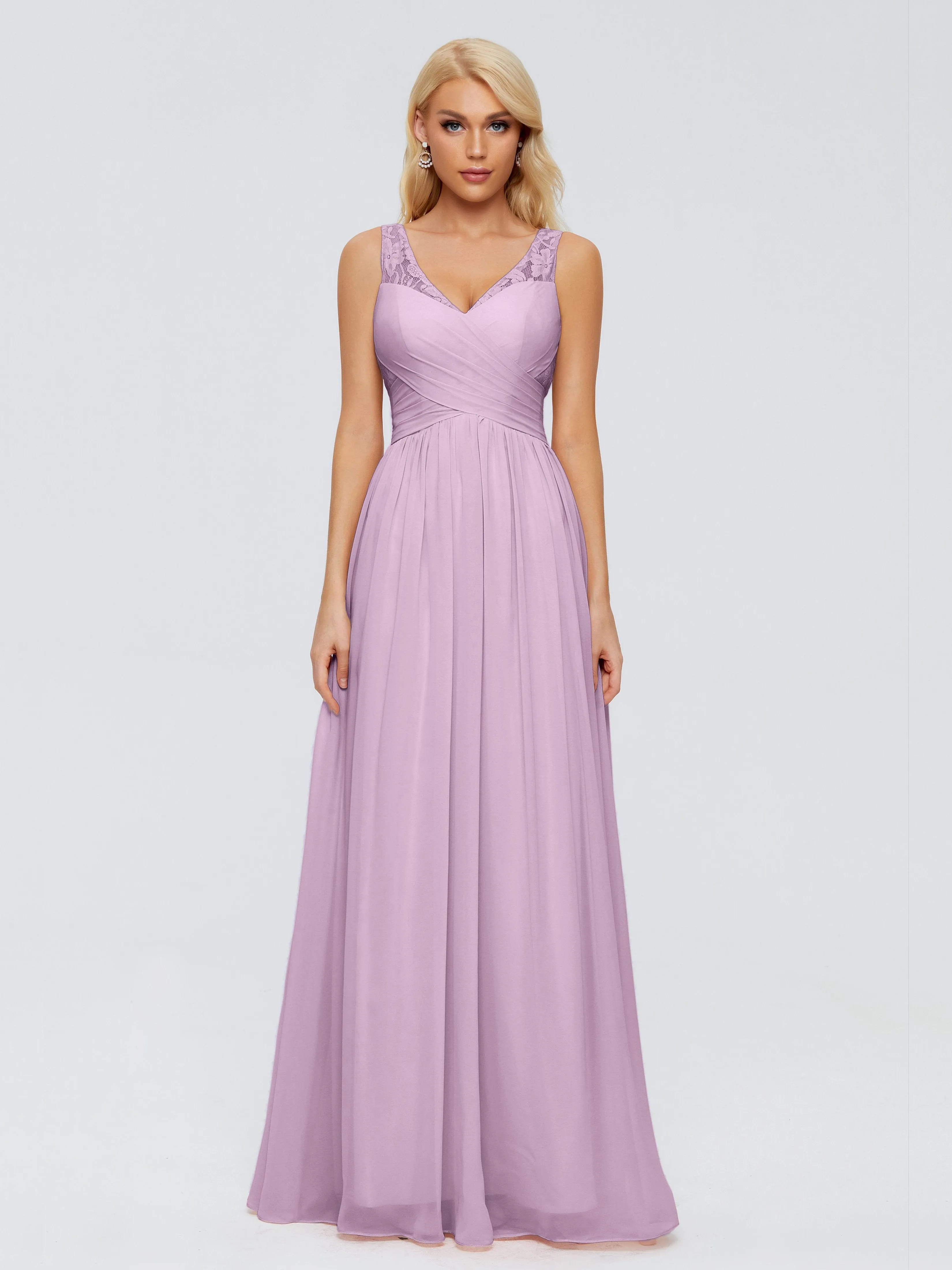 Kayla Gorgeous Straps Lace Chiffon Bridesmaid Dresses